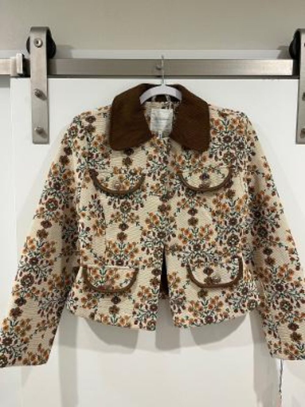 Avec Les Filles Floral Long Slim Four Pocket Jacket - Picture 10 of 10